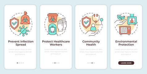 Wall Mural - biowaste management benefits onboarding mobile app screen. walkthrough 4 steps editable graphic inst