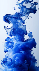 Wall Mural - Swirling blue ink creates an abstract pattern on a light background in a creative art display at midday Generative AI
