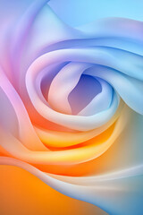 Poster - A harmonious blend of blue and orange in a swirling reflective ribbon, coiled in a modern wave
