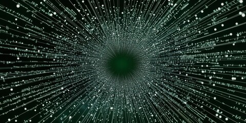 Wall Mural - a black and white photo of a starry sky with a large, dark circle in the center. the circle appears 