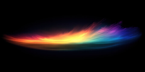 Wall Mural - vibrant and colorful abstract design featuring smooth gradient of rainbow hues against dark backgrou