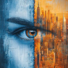 Poster - Cityscape Vision: A Digital Fusion of Human Perception and Urban Architecture, Where Observation Meets Metropolis.