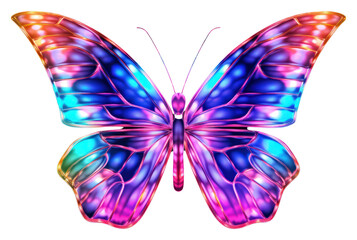 Wall Mural - png butterfly outline iridescent animal insect purple.
