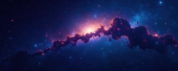 Dark space with stars and galaxy in the background, universe, starfield, astronomy