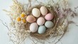 © Canvas Alchemy - Colorful eggs in a flower nest