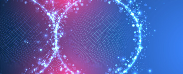 Poster - Futuristic glowing technology sphere vector art. The design gives a high-tech cybernetic feel, symbolizing digital networks, AI, or virtual reality.