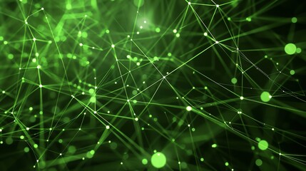 Wall Mural - elegant green background with plexus structure. plexus is a network of interconnected lines and dots
