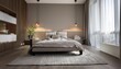 © Stefan - Minimalist Bedroom with Soft Lighting and Monochrome Accents