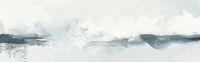 Poster - Abstract painting with soft pencil strokes and drips in pastel mint and graphite creates a cloudy and dreamy effect