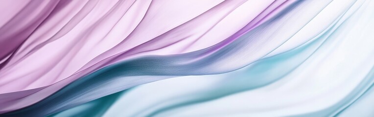 Aufkleber - Delicate Sheer Fabric Flowing with Soft Gradations of Pink, Purple, and Teal
