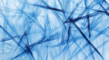 Aufkleber - Elegant pencil strokes backdrop in pastel blue tones, abstract drawing with intersecting lines and minimalist design.