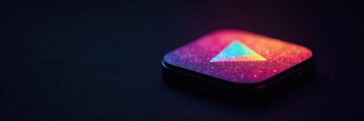 Colorful app icon on a black background, icon, app, website