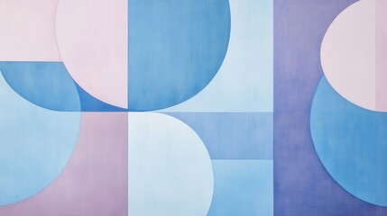 Aufkleber - Minimalist Geometric Design with Light Blue, Pink, and Purple Circular and Rectangular Shapes