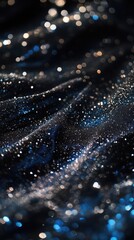 Poster - Cosmic Bokeh: Silver and Blue Glittering Abstract Design for Elegant Backgrounds and Festive Celebrations