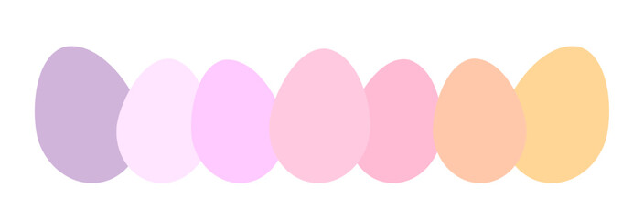 Wall Mural - easter eggs collection on white background. easter eggs border design element. vector illustration.