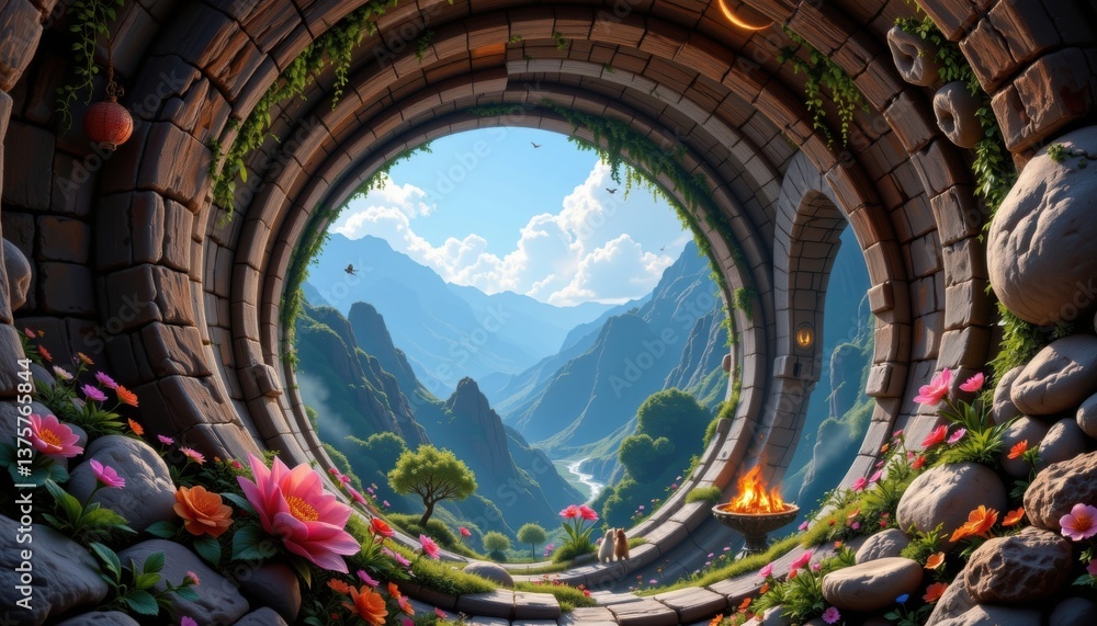 Rectangular Fantasy Portal Fantasy Portals Create a series of spirals that open up to different ...