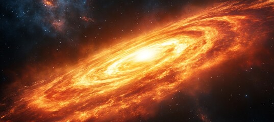 Wall Mural - red spiral galaxy formation with black hole. science astronomy. generative ai technology.