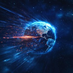 Poster - Earth in Space: A Dynamic Visualization of Global Connectivity and Data Transfer Through a Network.