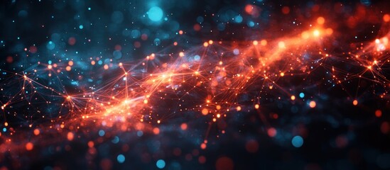 Abstract network flow with vibrant colors