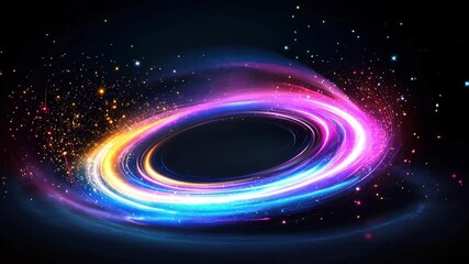 Wall Mural - colorful cosmic swirl of light in a dark space backdrop