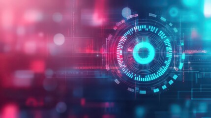 Fototapete - Digital lock integrated into a futuristic background symbolizing security and protection in the cyber world