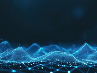 Aufkleber - Intricate blue network design on a dark background illustrating connectivity and technology in modern communication
