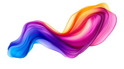 Wall Mural - gradient wave of vibrant color flow with brushstroke texture, cut out transparent
