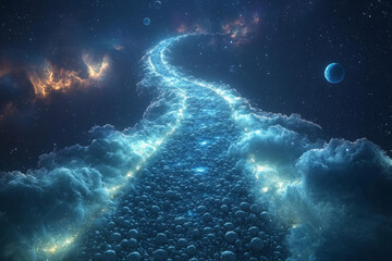 Wall Mural - realistic cosmos celestial landscapes. realistic depiction of celestial landscapes showcases cosmos 