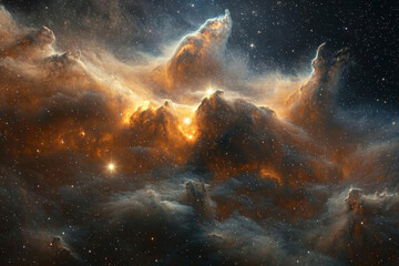 Wall Mural - realistic cosmos celestial landscapes. breathtaking view of realistic cosmos landscapes reveals cele