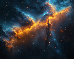 Wall Mural - realistic cosmos celestial landscapes. breathtaking view of realistic cosmos landscapes reveals cele