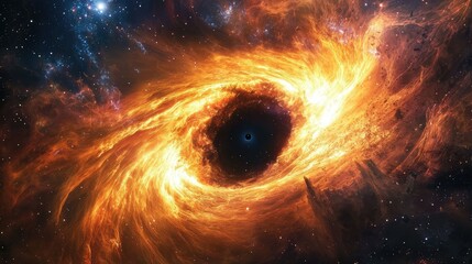 Wall Mural - A collapsing hypernova forms a black hole while the remaining stellar material swirls into a violent