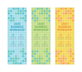 Wall Mural - set of business banner design templates in modern, geometry, abstract shape pattern style for school