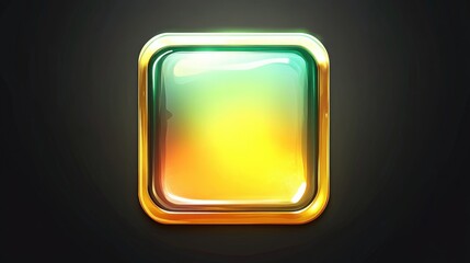 Wall Mural - shiny, glowing, rectangular button