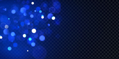 Poster - Glitter and elegant for Christmas. Abstact bokeh circles. Blue glitter stardust background. Abstract glitter defocused blinking stars and sparks. Vector illustration.