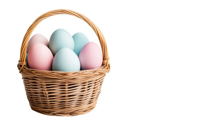 Wall Mural - easter basket filled with pastel eggs, spring holiday, cut out transparent