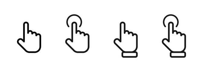 Wall Mural - click - vector icons. cursor - vector icons. hand click icon. hand cursor - vector icons. computer m