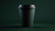 © Johannes - Mockup coffee cup disposable green matte paper glass hot drink dark green background illustration