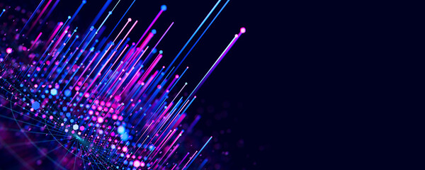 Wall Mural - big data complex graph. quantum computing universe. cyber space of ai technology. futuristic graph. 