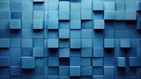 Abstract geometric blue 3d texture wall, with squares and cubes as background, textured wallpaper illustration