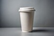 © MSTMAYA - Blank White Coffee Cup Mock up Held by Hand on Neutral Background – Minimalist Disposable Cup for Branding and Product Design
