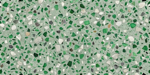 Leinwandbilder - A Detailed Textured Image Showcasing a Green and White Terrazzo Design with Varied Stone Fragment Sizes and Shapes