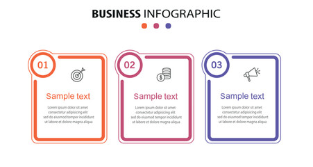 Wall Mural - business infographic template with 3 options or steps