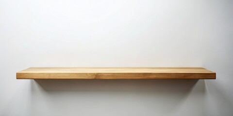Leinwandbilder - Empty light wood shelf against a neutral backdrop, perfect for showcasing products or design elements