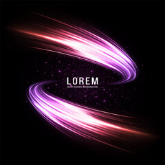 Wall Mural - magic shining twirl of lines on transparent background. glowing space banner. sparkling wavy trails 