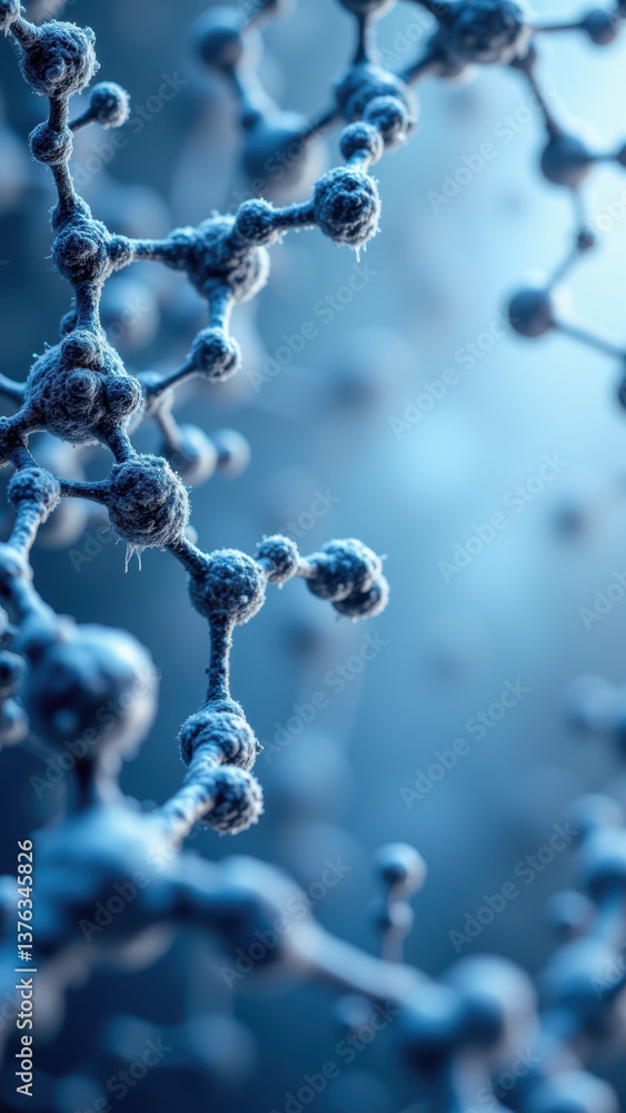 High-resolution image of a GLP-1 molecule with a detailed view ...