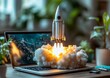 © Debi - Rocket Launch Startup Laptop.