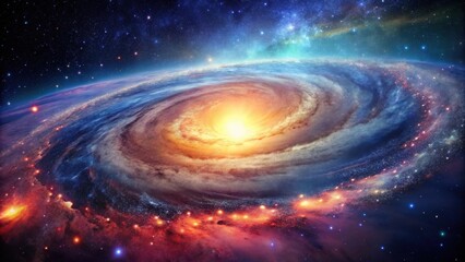 Poster - A Celestial Tapestry Radiant Nebula Swirls in a Symphony of Cosmic Colors, Unveiling a Universe of Wonder and Mystery