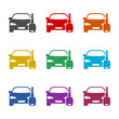 © sljubisa - Key car rent icon isolated on white background. Set icons colorful
