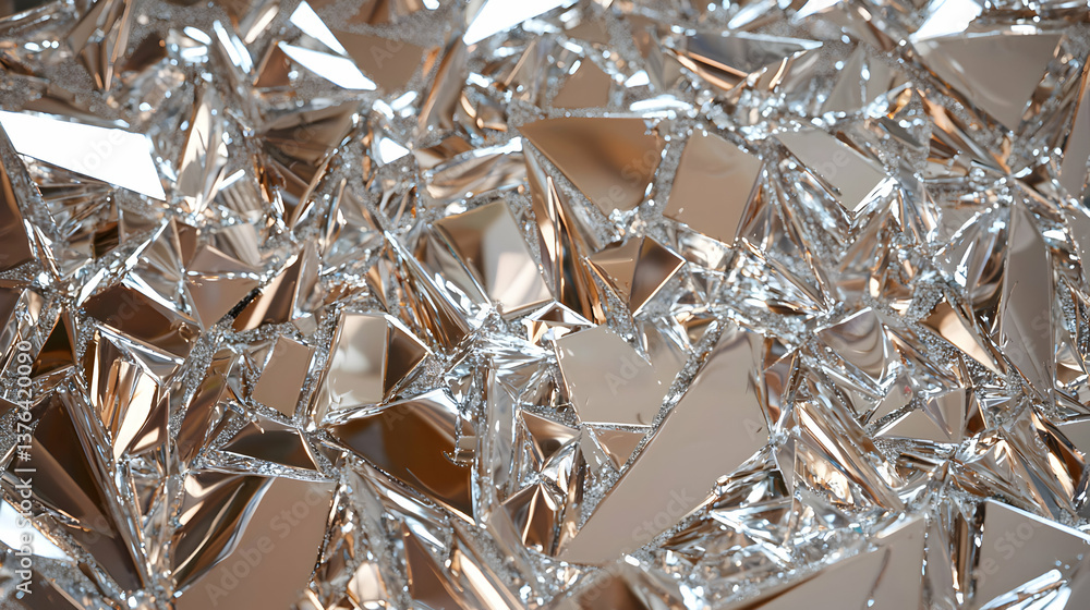 Abstract Metallic Texture Background with Silver and Gold Fragments ...