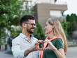 © Lumos sp - key woman man house new apartment home wife husband owner real estate togetherness couple buying happy young married together family property portrait